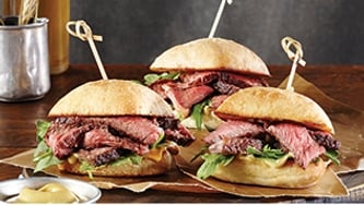 Sandwichs  bifteck  et roquette