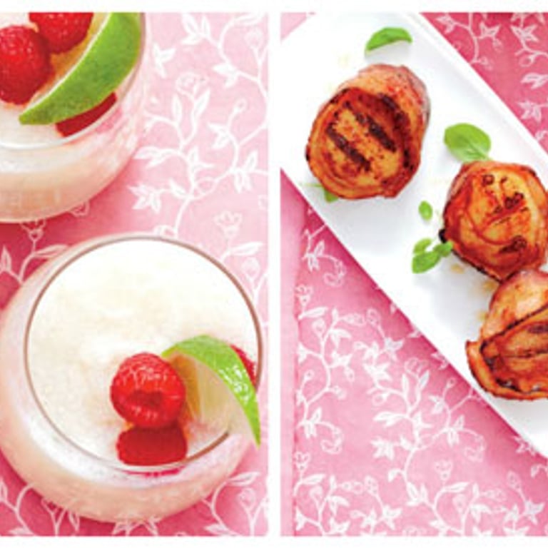Pétoncles grillés au bacon & Barbotine aux litchis