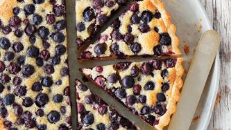 Tarte aux bleuets et aux amandes