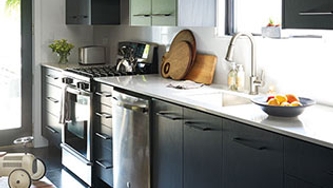 Déco: une cuisine en noir et blanc