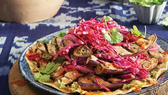 Tacos végétariens à l’aubergine grillée