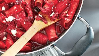One-pot-pasta: Rigatonis aux betteraves