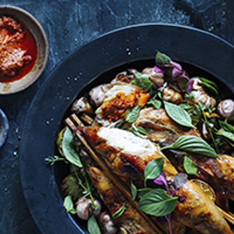 Poulet au basilic et au chili