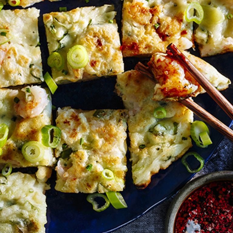Pajeon aux crevettes (galette coréenne)