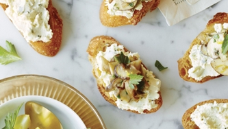 Crostinis aux champignons citronnés et au Boursin Échalote & Ciboulette
