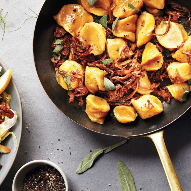 Gnocchis de patates douces aux chanterelles