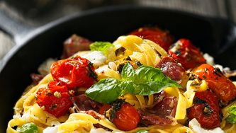 Pâtes aux tomates rôties