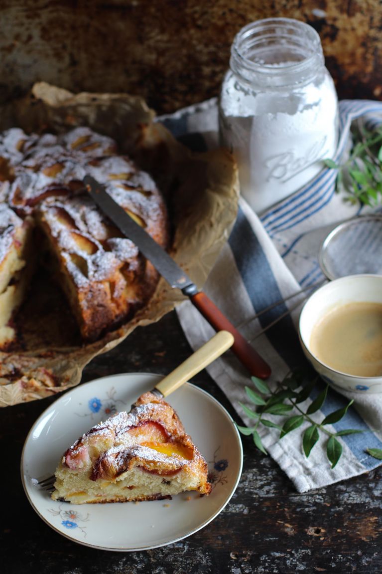 Gâteau pêches et amandes