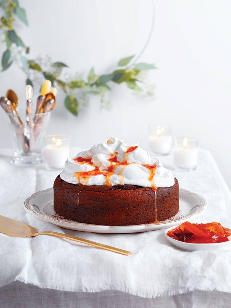 Gâteau au chocolat et son nuage de meringue