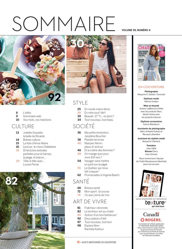 Aperçu du magazine de juillet et août 2018