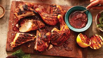 Poulet grillé et sauce harissa
