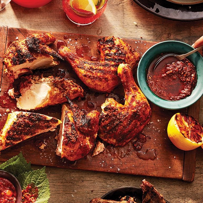 Poulet grillé et sauce harissa