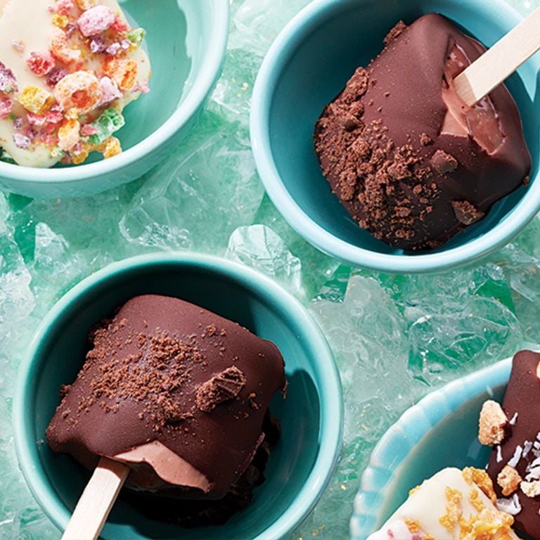Sucettes glacées aux trois chocolats