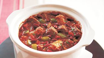 Chili de boeuf et saucisses