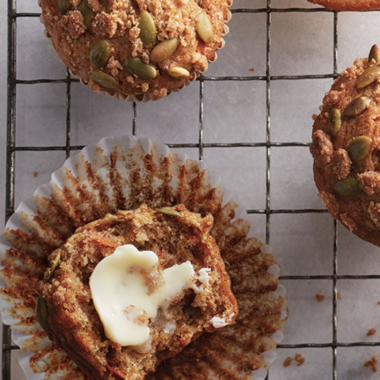 Muffins aux carottes et aux épices, garniture streusel