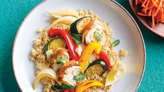 Couscous aux légumes sautés et salade de carottes