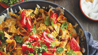 Pâtes au four façon nachos