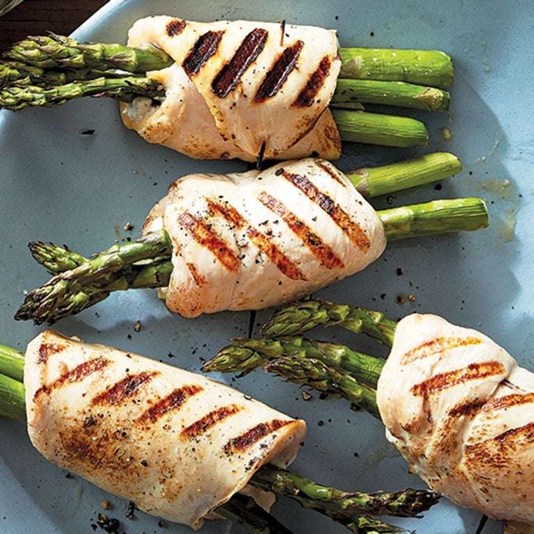 Roulades de poulet aux asperges