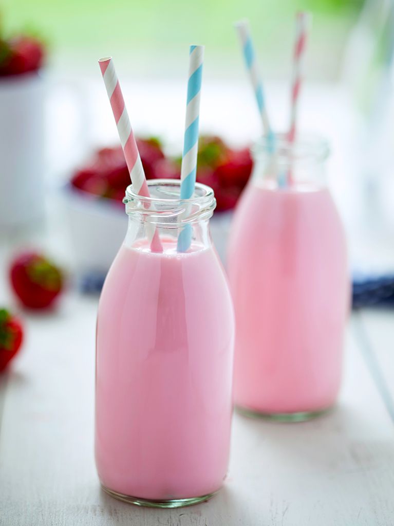 Lait fouetté aux fraises et à l'érable