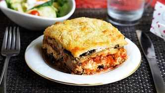 Lasagne aux aubergines et aux 3 fromages