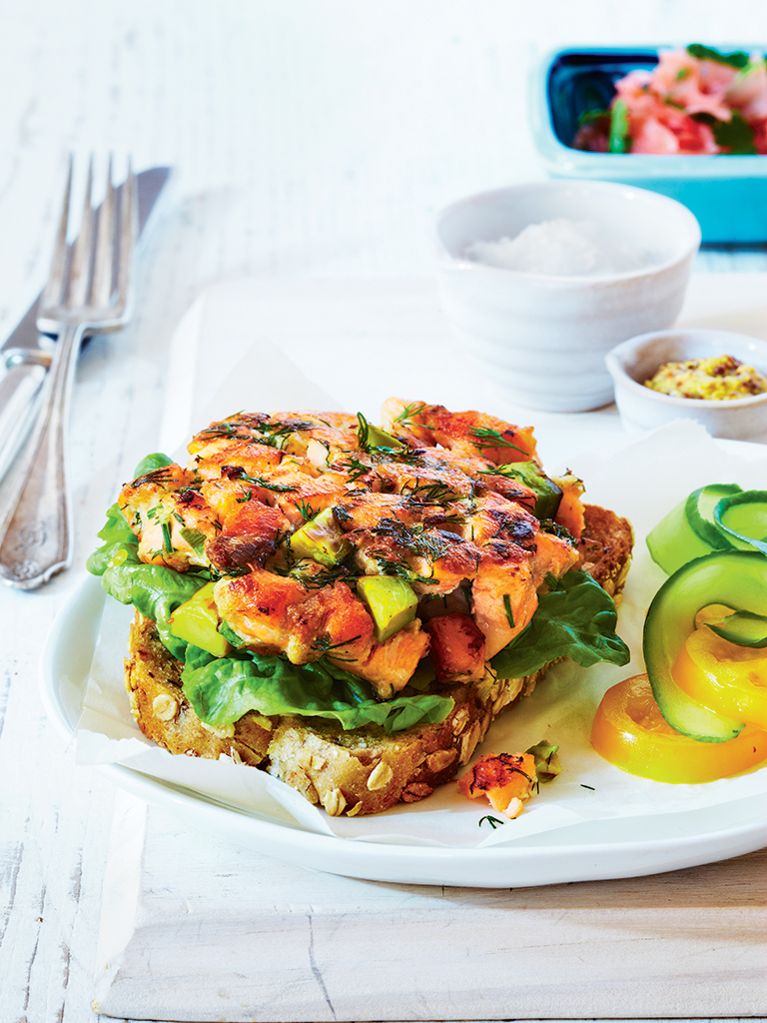 Burgers de saumon à l'avocat