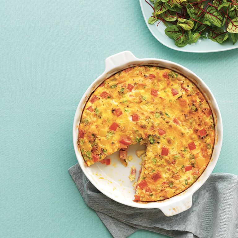 Frittata aux haricots noirs, au maïs et au poireau