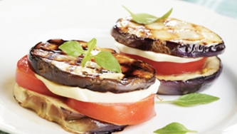 Aubergine au fromage à la crème et aux tomates
