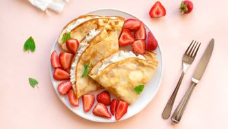 Crêpes aux fraises et à l'orange