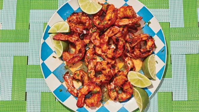Crevettes au miel chaud et à la lime