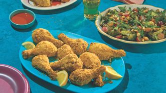Cuisses de poulet panées au four