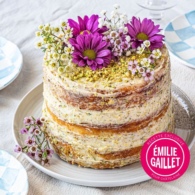 Gâteau au citron, à la ricotta et à la pistache