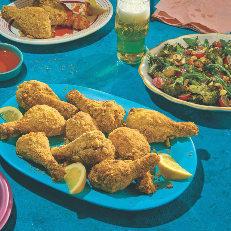 Cuisses de poulet panées au four
