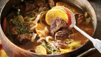 Casserole de boeuf à l'orange et au cidre
