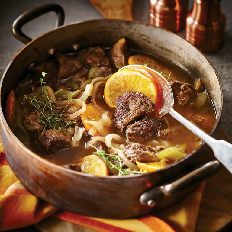 Casserole de boeuf à l'orange et au cidre