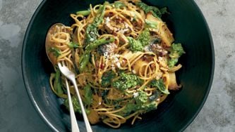 «Carbonara» de champignons avec rapinis et parmesan