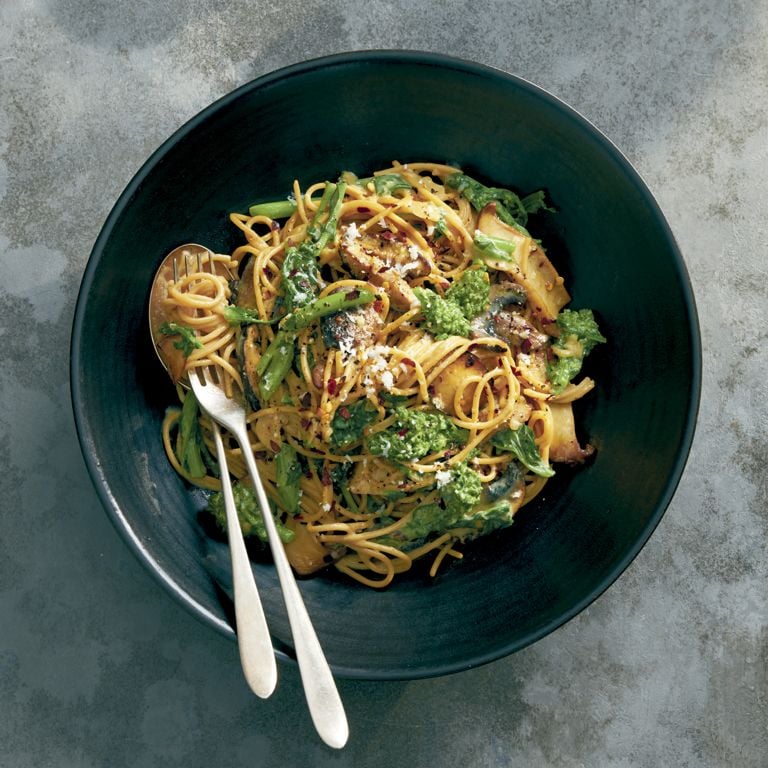 «Carbonara» de champignons avec rapinis et parmesan