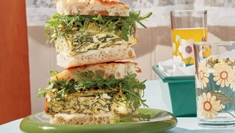 Carrés ultra-verts œufs et feta