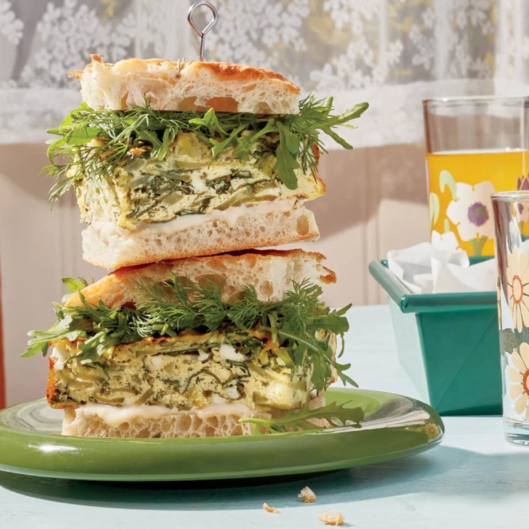 Carrés ultra-verts œufs et feta