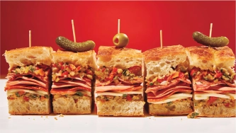 Sandwich géant aux charcuteries (muffuletta)